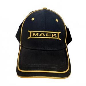 Mack Trucks‎ Hat Black & Gold Piping Embroidered Bridge Cap Embroidered Baseball